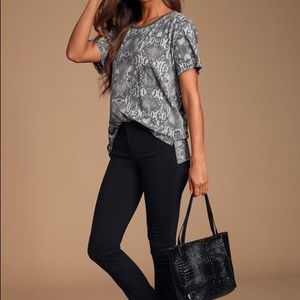 Free People Snake Skin T-Shirt NWOT